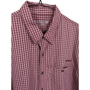 Ariat Tek Heat Series Men's Button Up Short Sleeve Shirt Large Tall LT RED PLAID